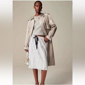 J. Crew Gray and White Midi Skirt